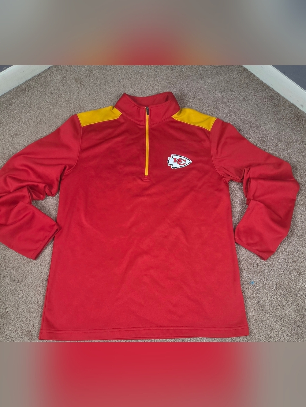 NFL Team Apparel - Kansas City Chiefs - 1/4 Zip Pullover - Mens Size Medium(35)